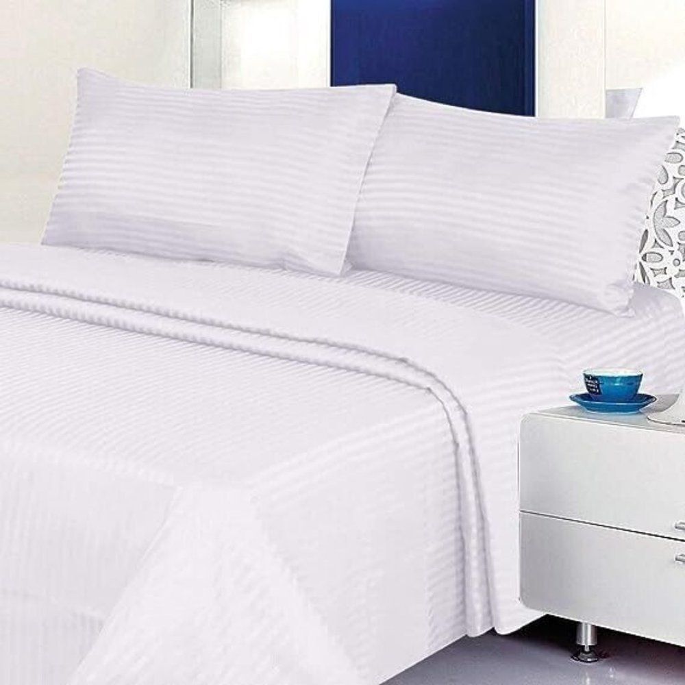 Millenium Linen White Cool & Wrinkle Free 4-Piece Bed Sheet Set - King NS187